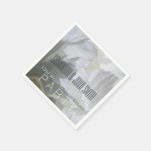 White Peony 10th Wedding Animals Paper Napkin 1 Servetten (Hoek)