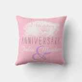 White Peony 1st Wedding Jubileum, aangepast Pillow Kussen (Achterkant)
