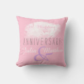 White Peony 1st Wedding Jubileum, aangepast Pillow Kussen (Voorkant)