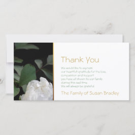 White Peony 2 Memorial Sympathie Bedankkaart