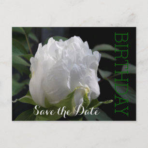 White Peony 35th Birthday Save the Date Briefkaart