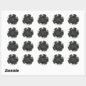 White Peony | Aangepaste Floral Wedding Ronde Sticker (Vel)