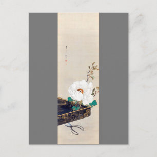White Peony and Scissors, Watanabe Seitei Briefkaart