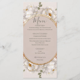 White Peony & Blush Rose Floral Wedding  Menu