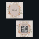 White Peony & Blush Rose Floral Wedding  Vierkante Visitekaartje<br><div class="desc">customize however you want</div>