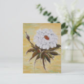 White Peony Briefkaart (Staand voorkant)