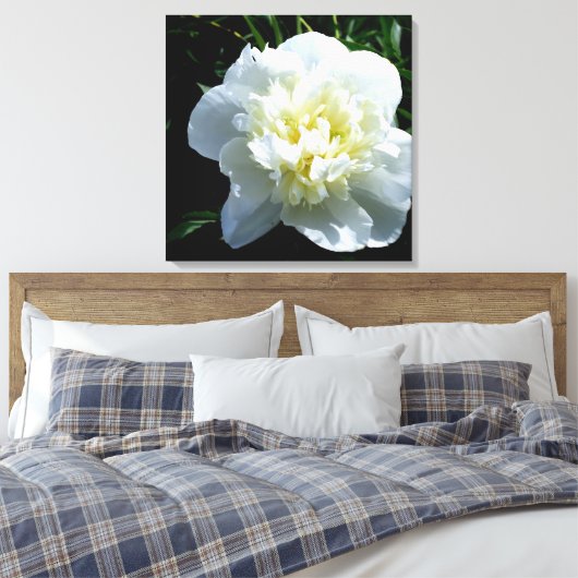 White Peony Canvas Afdruk (Insitu (Slaapkamer))