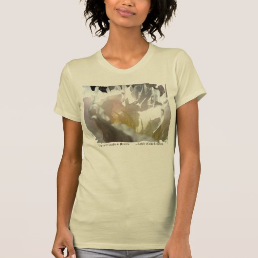 White Peony Design T-shirt (Voorkant)