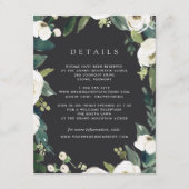 White Peony | Details Waterverf Floral Wedding Informatiekaartje (Voorkant)