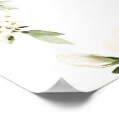 White Peony Epiphany Gold Calligraphy Welcome Poster (Hoek)