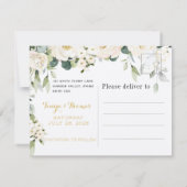 White Peony Epiphany Save the Date Briefkaart (Achterkant)