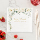 White Peony Epiphany Wedding Dinner Napkins Servet (Insitu)