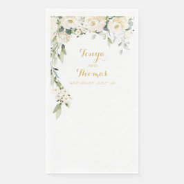 White Peony Epiphany Wedding Long Dinner Napkins Servet