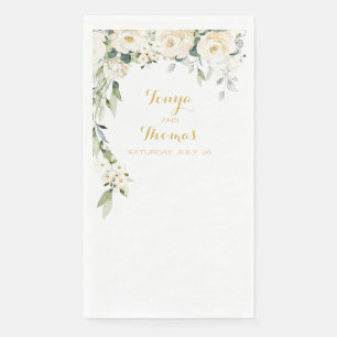 White Peony Epiphany Wedding Long Dinner Napkins Servet