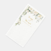 White Peony Epiphany Wedding Long Dinner Napkins Servet (Hoek)