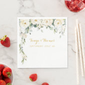 White Peony Epiphany Wedding Luncheon Napkins Servet (Insitu)
