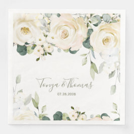 White Peony Epiphany Wedding Servet