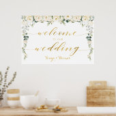 White Peony Epiphany Welkom bij ons huwelijk Poster (Keuken)