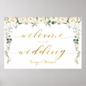 White Peony Epiphany Welkom bij ons huwelijk Poster (Voorkant)