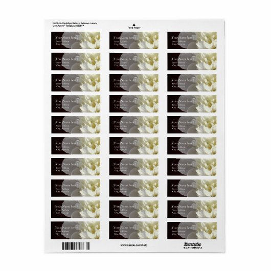 White Peony Etiket (Full Sheet)
