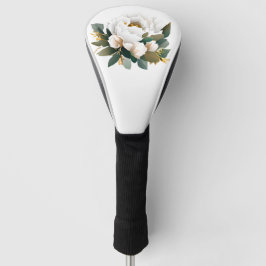 White Peony Eucalyptus Gold Flower Golfheadcover
