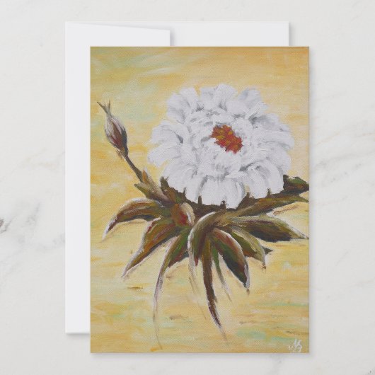 White Peony Feestdagenkaart (Voorkant)