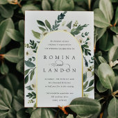 White Peony | Floral Arch Wedding Folie Uitnodiging