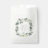 White Peony | Floral Lijst "Love is Sweet" Weddens Bedankzakje (Voorkant)