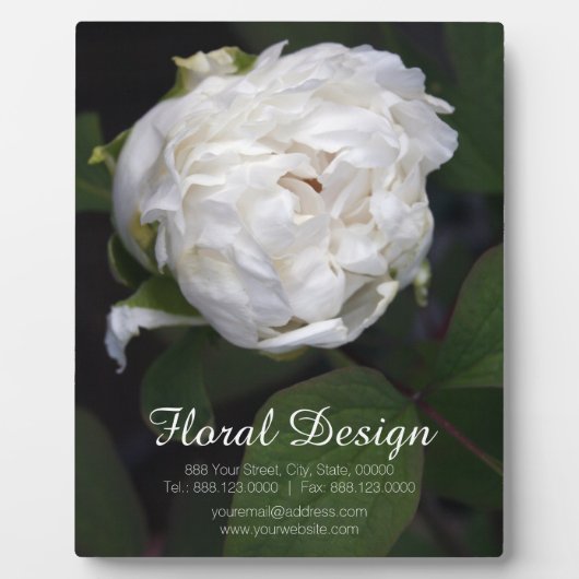 White Peony Floral Photography Plaque Fotoplaat (Voorkant)