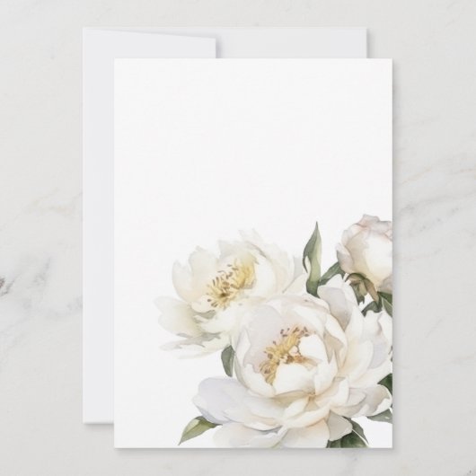 White Peony Floral Wedding Arch Uitnodiging (Achterkant)