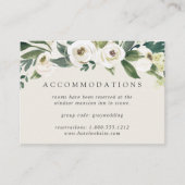 White Peony | Floral Wedding Hotel Accommodations Informatiekaartje (Voorkant)
