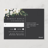 White Peony Floral Wedding Meal Choice RSVP Briefkaart (Achterkant)