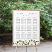 White Peony | Floral Wedding Seating Chart Poster