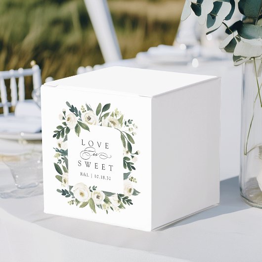 White Peony | Florale "Love is Sweet" Weddenschap Bedankdoosjes