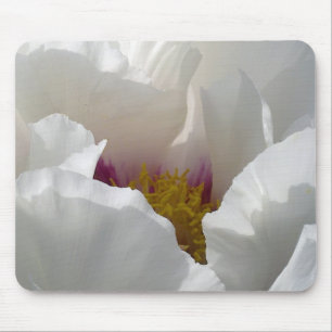White Peony Flower Mousepad Muismat