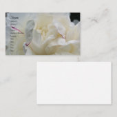White Peony Flower Petals Natuur Visitekaartje (Voorkant / Achterkant)