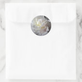 White Peony Flower Wedding Invitation Seals Ronde Sticker (Tas)