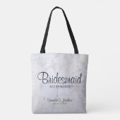 White Peony Flowers & Hearts Bridesmaid Wedding Tote Bag (Achterkant)