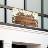 White Peony Gold Calligraphy Hout Welkom Spandoek (Buitenkant Gebouw)