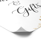 White Peony Gold Floral Kaarten and Gifts Sign Poster (Hoek)