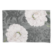 White Peony Gray Romantic Kussensloop (Voorkant)