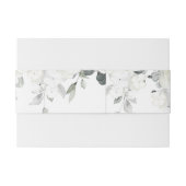 White Peony Greenery Wedding Uitnodigingen Wikkel (Achterkant Voorbeeld)