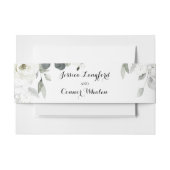 White Peony Greenery Wedding Uitnodigingen Wikkel (Voorkant Voorbeeld)