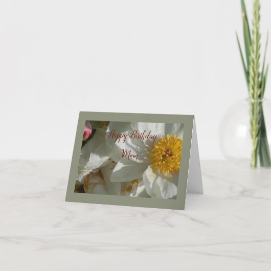 White Peony - Hartelijk dank Bedankkaart (Voorkant)