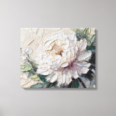 White Peony Impasto Art Canvas Afdruk (Voorkant)