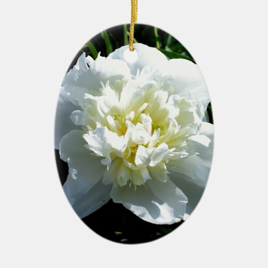 White Peony Keramisch Ornament (Voorkant)