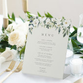 White Peony | Menu Waterverf Floral Lijst Reclamebord Met Voetstuk