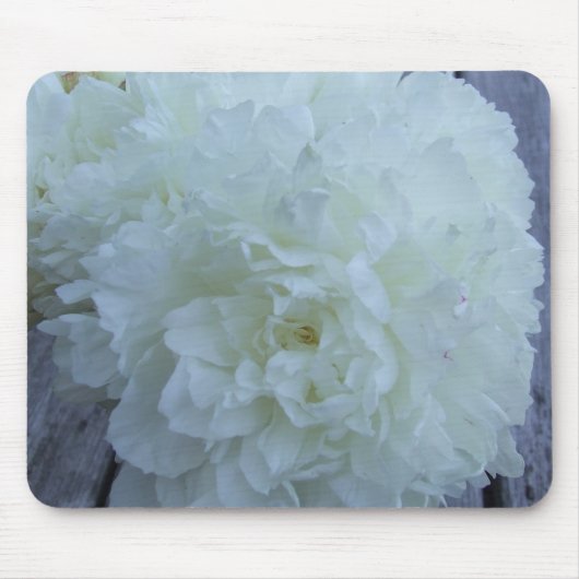 White Peony Mousepad Muismat (Voorkant)