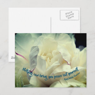 White Peony Peace Inspirerend Quote Briefkaart