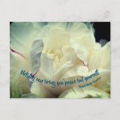 White Peony Peace Inspirerend Quote Briefkaart (Voorkant)